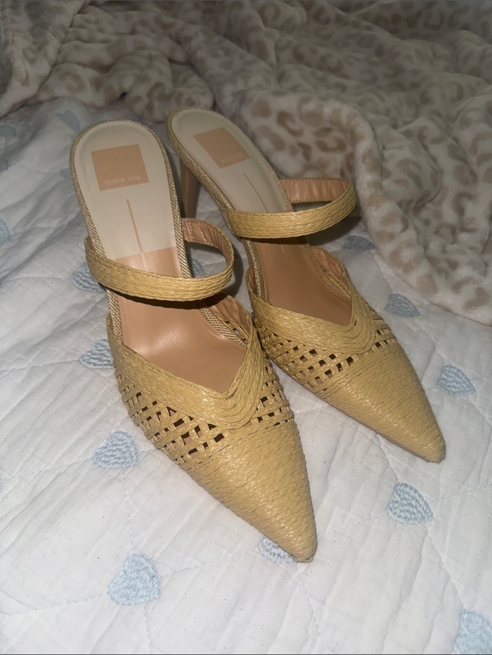 Dolce Vita Woven Pointed-Toe Mule Heels